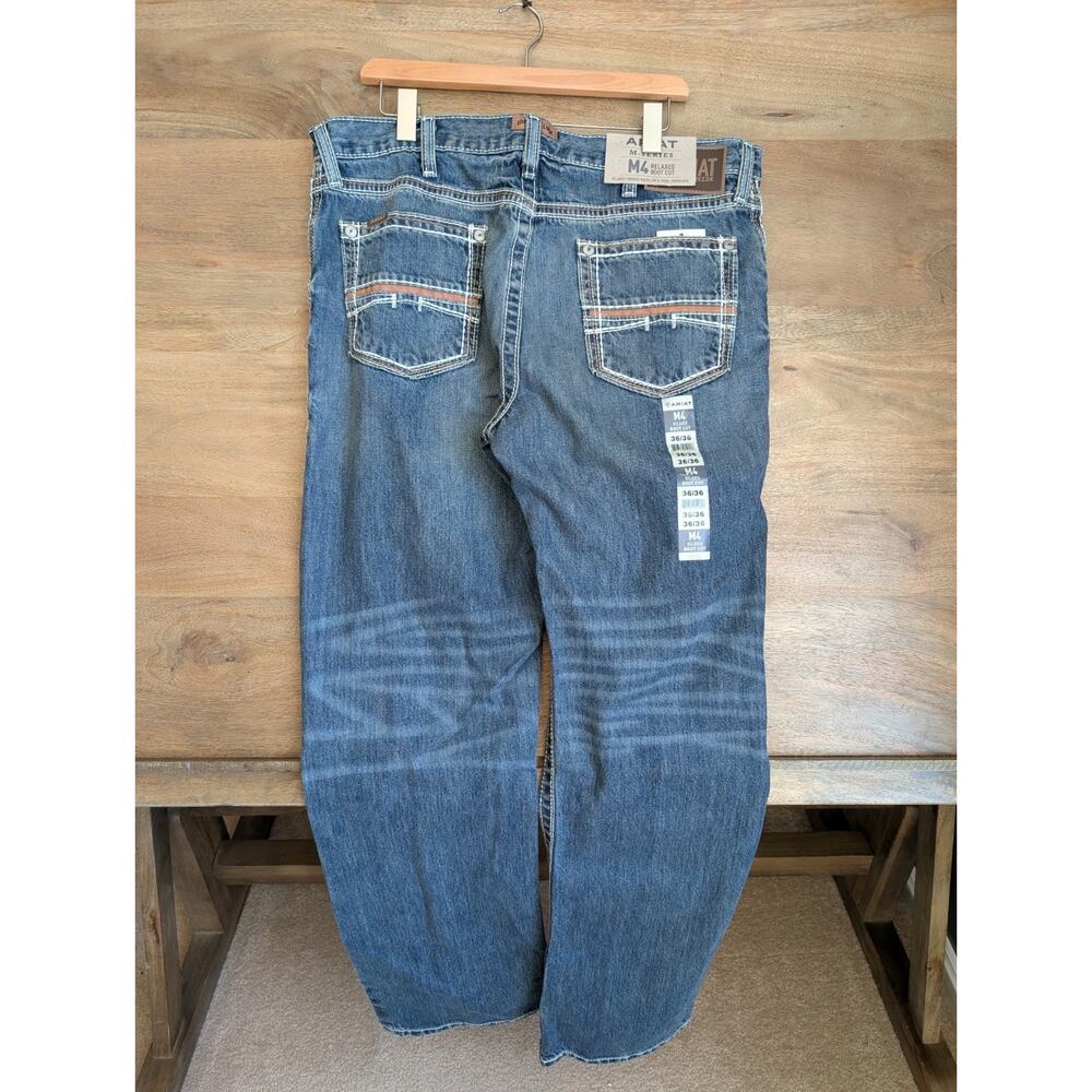 Ariat Bootcut Jeans Mens 36x36 Blue Denim M4 Series Relaxed Fit Streetwear NWT - Picture 2 of 5